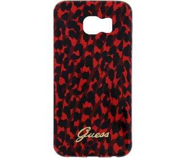 Guess Animal Leopard Folio TPU Case for Samsung Galaxy S6 - Red