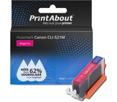 PrintAbout Huismerk Canon CLI-521M Inktcartridge Magenta