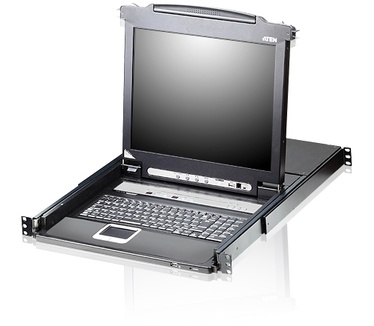 Aten 16-Poorts PS/2-USB VGA LCD KVM Schakelaar met Ketenverbinding Poort en USB Randapparatuur Ondersteuning