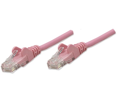 Intellinet Network Patch Cable, Cat5e, 5m, Pink, CCA (Copper Clad Aluminium), U/UTP (cable unshielded/twisted pair unshielded), PVC, RJ45 Male to RJ45 Male, Gold Plated Contacts, Snagless, Booted