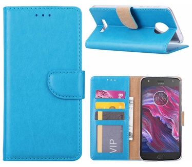 Luxe Lederen Bookcase hoesje voor de Motorola Moto X4 - Blauw (Motorola Moto X4) Blauw