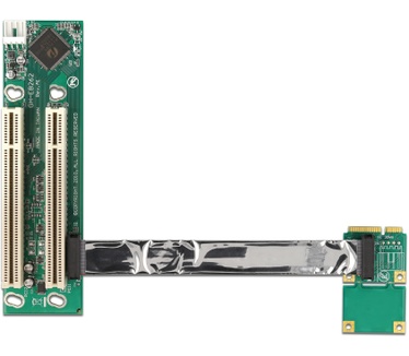 Delock 41355 Riser Card Mini PCI Express > 2 x PCI with flexible cable ...