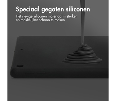 Accezz Liquid Silicone Backcover iPad 10.2 (2019 / 2020 / 2021) - Zwart