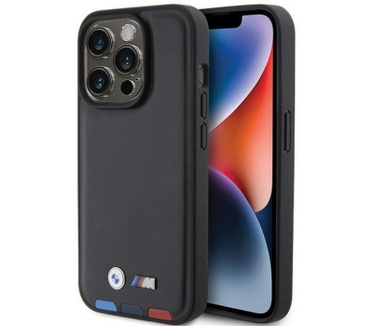 BMW M Stamp Tricolor Back Case - iPhone 15 Pro (6.1") - Zwart Zwart