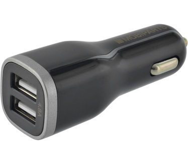 Mobiparts Car Charger Dual USB 4.8A + Micro USB Cable Black