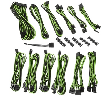 BitFenix Alchemy 2.0 PSU Cable Kit - BQT-Series DPP (Zwart/Groen) Groen, Zwart