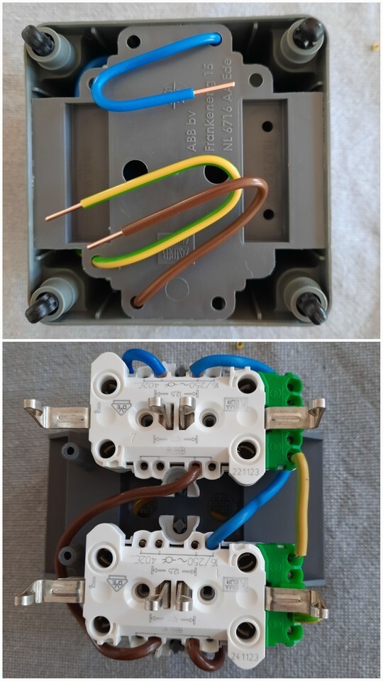 ABB 3640W4S stopcontact binnenwerk opgeschoond en doorgelust