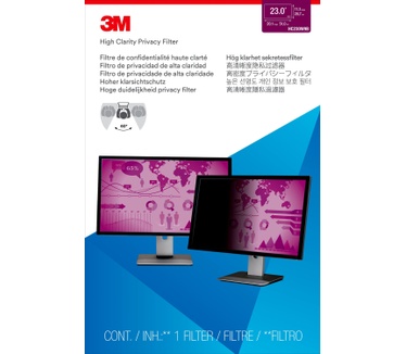 3M High Clarity Privacyfilter voor breedbeeldscherm voor desktop 23"