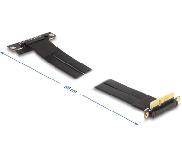 Delock 88045 Riser Card PCI Express x4 male 90° angled to x4 slot 90° angled with cable 60 cm