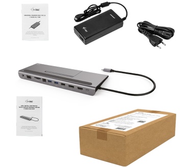 iTEC USB-C Metal Low Profile 4K Triple Display Docking Station with Power Delivery 85 W + Universal Charger 112 W