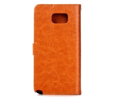 Kees Luxe Portemonnee Hoesje Samsung Galaxy Note 5 - Cognac