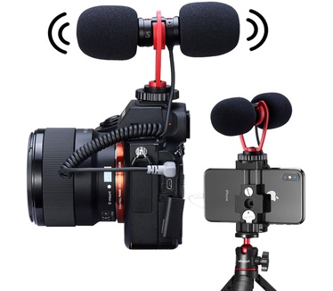 SAIREN T Mic Dual-Head interview microfoon voor smartphone en camera