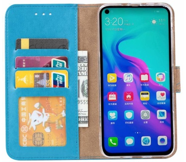 Luxe Lederen Bookcase hoesje voor de Huawei Nova 4 - Blauw (Nova 4) Blauw