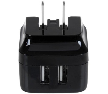 Startech.com 2-poorts USB-lader hoog vermogen (17 W / 3,4 A) reislader (internationaal) zwart
