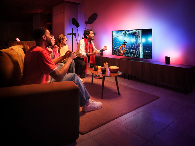 Sports Live watch party 5, Philips Hue, Philips WiZ. Bron: Signify