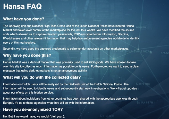 Hansa Market faq