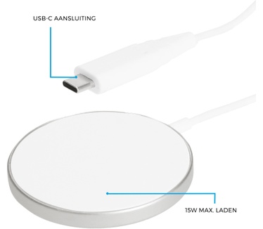 Mobiparts Wireless MagSafe Compatible Charger 15W Flat White