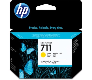 HP 711 gele DesignJet inktcartridges, 29 ml, 3-pack