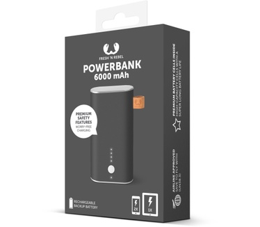 Fresh 'n Rebel Powerbank 6000mAh Zwart