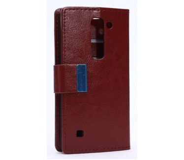 Kees Lederlook Portemonnee Hoesje LG Spirit - Bruin