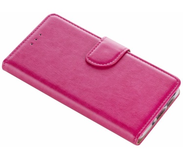 Luxe Lederen Bookcase hoesje voor de Huawei P10 Lite - Roze (Huawei P10 Lite) Roze