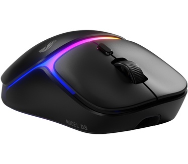 Glorious Glorious Gaming - draadloze gamingmuis Model D3 - Uitwisselbaar InfinitePlay-batterijsysteem, 8k polling, 130M click optische schakelaars, licht gewicht van 69 g, 30K DPI optische sensor, RGB - Zwart
