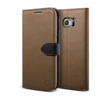 Lific Saffiano Wallet Case Samsung Galaxy S6 - Brown/Black
