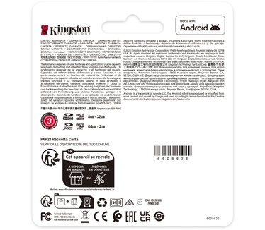 Kingston 128GB microSDXC Industrial C10 A1 pSLC-kaart + SD-adapter