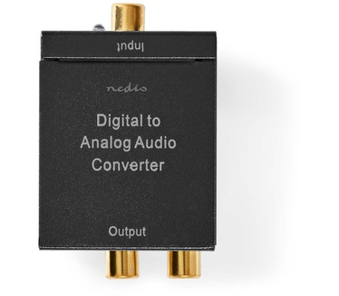 Nedis Digitale Audioconverter | 1-weg | Input: 1x Digital RCA / 1x TosLink | Output: 1x (2x RCA) / 1x 3,5mm | Automatisch | Geïntegreerde versterker | Zwart