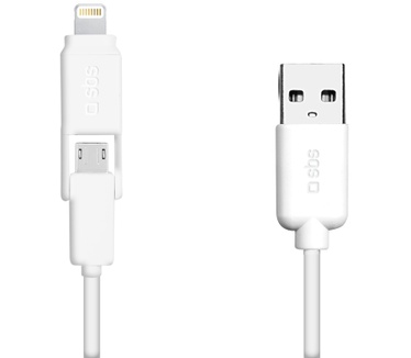 SBS 1.0m USB A – Lightning /Micro USB B