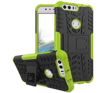 qMust Huawei Honor 8 Rugged Hybrid Case - Dual Protection - Groen