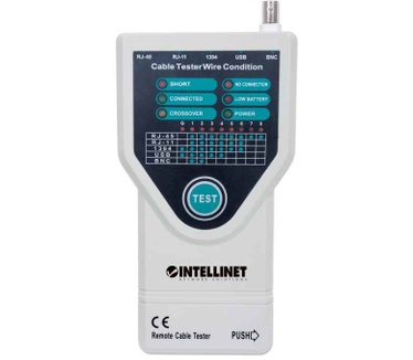 Intellinet 5-in-1 Cable Tester, Tests 5 Commonly Used Network and Computer Cables