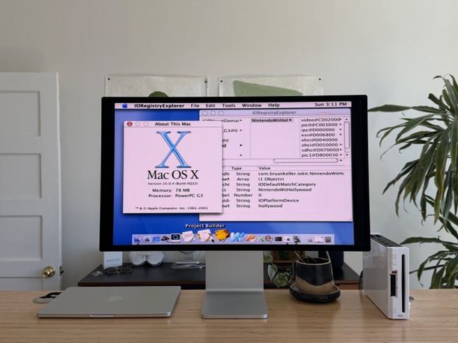 Een Wii die Mac OS X draait. Bron: Bryan Keller
