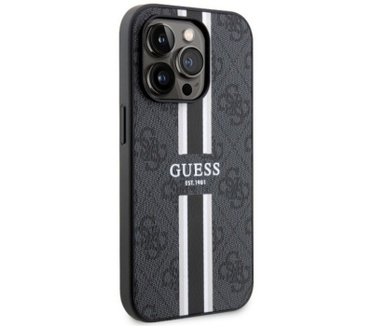 Guess 4G Printed Stripe Back Case iPhone 14 Pro Max (6.7") Zwart Zwart