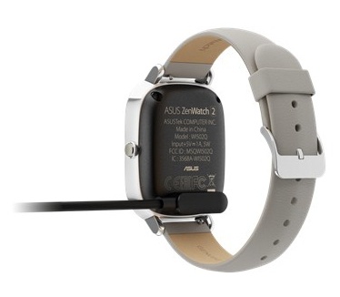 Asus Zenwatch 2 (leren band) Zilver (Bruin, Zilver)
