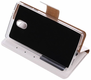 Luxe Lederen Bookcase hoesje voor de Nokia 3 - Wit (Nokia 3) Wit