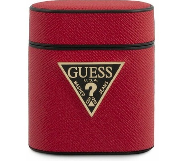 Guess Saffiano PU Leather Case - Apple Airpods 1&2 - Rood Rood