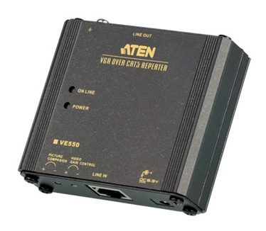 Aten Video Repeater over CAT 5 Compatible with all ATEN KVM and Video Exten (VE550-AT-G)