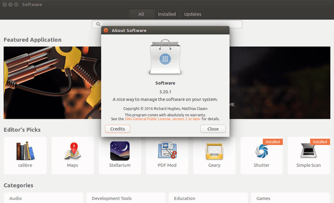 Gnome Software in Ubuntu
