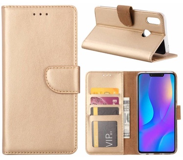 Luxe Lederen Bookcase hoesje voor de Huawei P Smart Plus - Goud (Huawei P Smart Plus) Goud