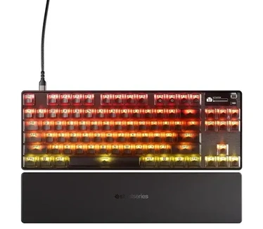 Steelseries APEX PRO TKL 3ème génération - Speed Edition - Cyber- US QWERTY - Commutateurs magnétiques analogiques avec poids à ressort de 35 g, QuickSet, Rapid Trigger, Rapid Tap