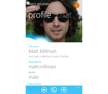 Skype for Windows Phone screenshot