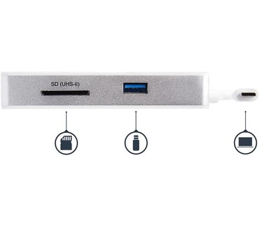 Startech.com USB-C 4-in1 multiport adapter SD (UHS-II) kaartlezer 100W Power Delivery 4K HDMI GbE 1x USB 3.0