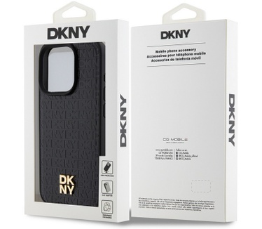 DKNY Repeat Stack Logo Back Case - iPhone 14 Pro Max (6.7") Zwart Zwart