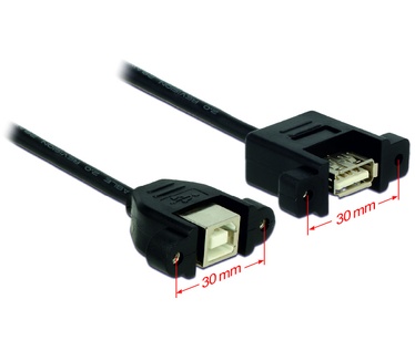 Delock USB 2.0 B/A, 0.25m
