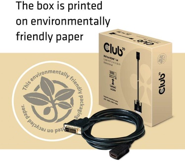 Club 3D DVI-D to HDMI 1.4 Cable M/F 2meter (CAC-1211) Zwart