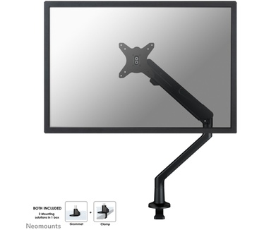 Neomounts by Newstar Full Motion Desk Mount (clamp & grommet) for 10-30" Monitor Screen, Height Adjustable (gas spring) - Black