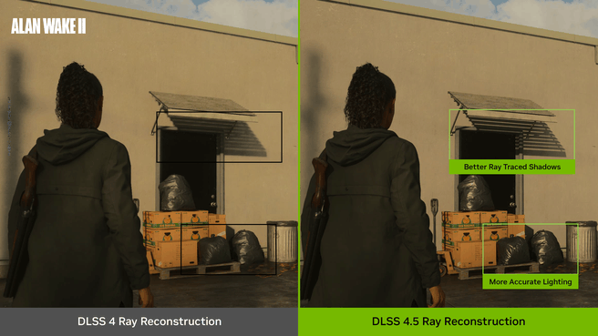 DLSS 4.5 Ray Reconstruction verbetert de beeldkwaliteit bij gebruik van raytracing of pathtracing.