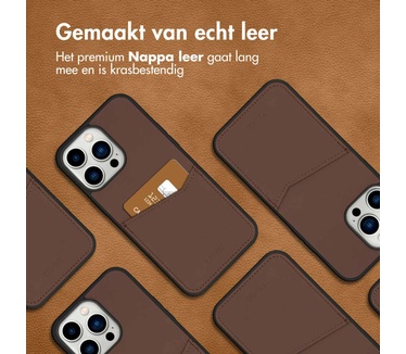 Accezz Premium Leather Card Slot Backcover iPhone 14 Pro Max - Bruin