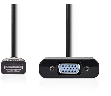 Nedis N CCGP34900BK02 - Kabel HDMI-Stecker> VGA-Buchse+ 3.5-mm-Ausgang 0.2 - Kabel - Digital/Daten